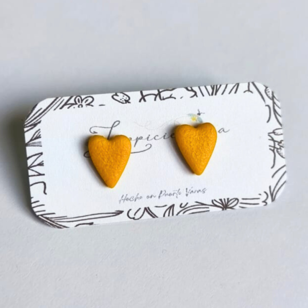 Aros Corazon Amarillo