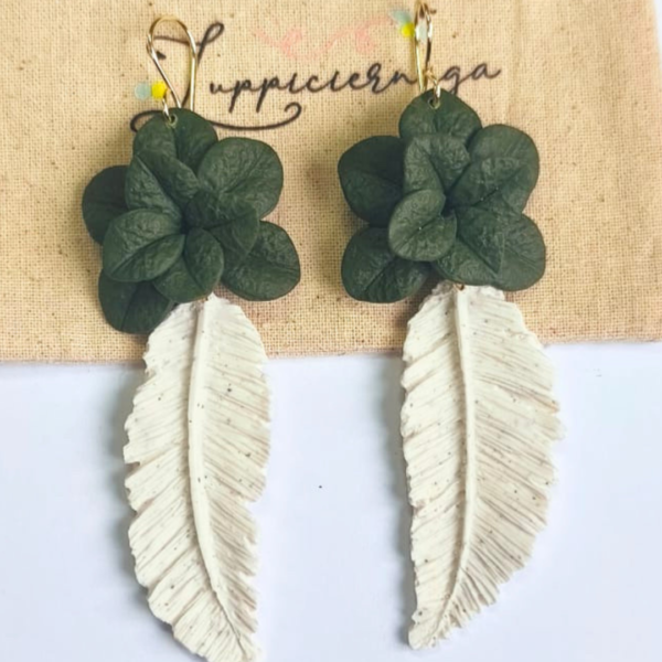 Pluma Botánica Verde Oliva