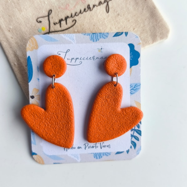 Aros Corazón Naranja