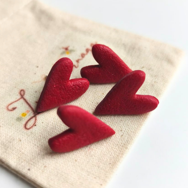 Aritos Corazón Rojo