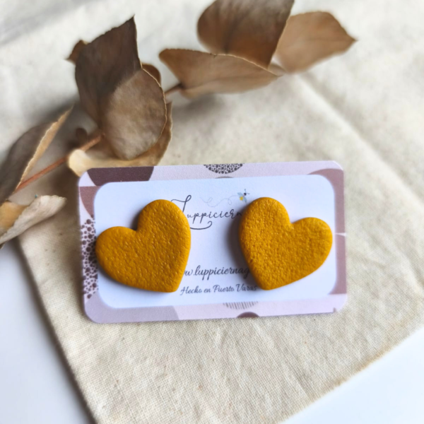 Aros Corazón Ocre
